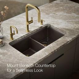 Cairn 33-1/2" Undermount Double Equal Bowl Neoroc Granite Composite Kitchen Sink with Right Sink Rack Included - xsvpkabvhzvjrozung2u@2x.jpg