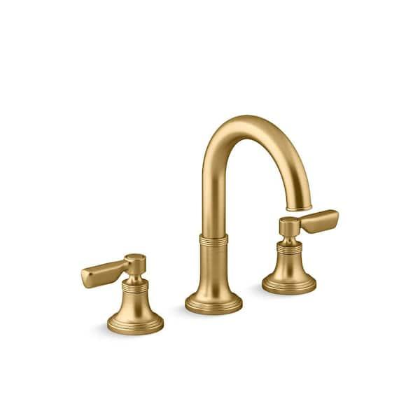 KOHLER Paces 8 in. Widespread Double Handle Bathroom Faucet with Lever Handles in Vibrant Brushed Moderne Brass R34524-4D-2MB - xtfy1lacep5fvmpdlktw@2x.jpg