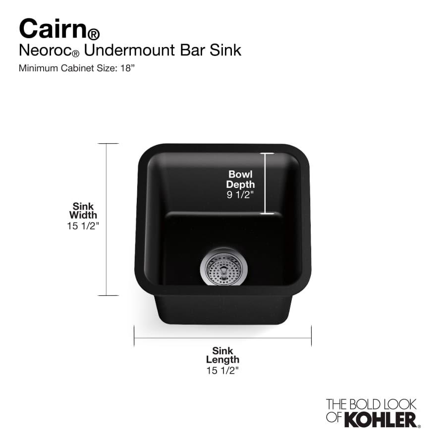 Cairn 15-1/2" Undermount Single Bowl Stone Neoroc Granite Composite Bar Sink with Bottom Sink Rack - xuvufnoafyhppgflr6nw@2x.jpg