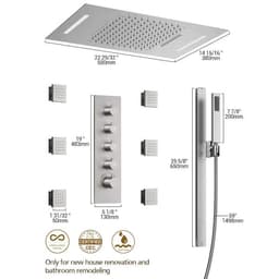 YAWWALK Thermostatic 15-Spray Ceiling Mount 23 x 15 in. Rectangle LED Mood Lighting Shower System with Valve in Brushed Nickel CR1-S025-NI-1 - y1qlpt0ly1rhjxyfvcd7@2x.jpg