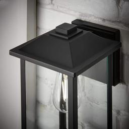 1-Light 12 in. Black Hardwired Transitional Outdoor Wall Light Lantern Sconce with Clear Glass - y3sszl6ozdxhcr9vebm5@2x.jpg