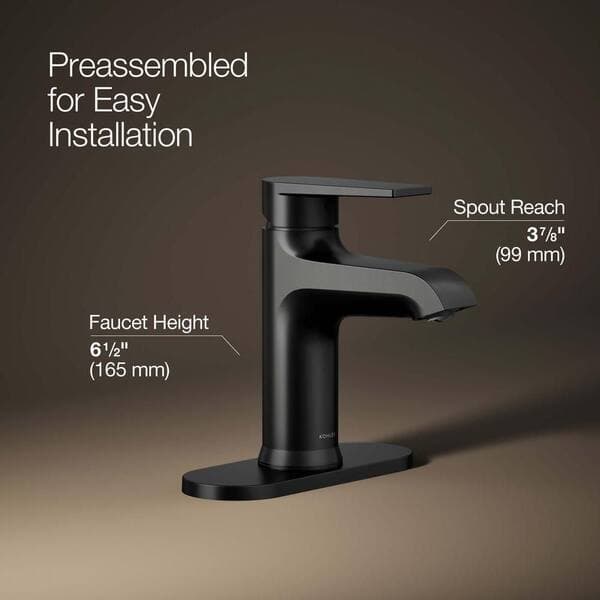 KOHLER Hint Single Hole 1.2 GPM Single-Handle Bathroom Sink Faucet in Matte Black 97061-4-BL - y5dotocmdql3aiflw4kp@2x.jpg