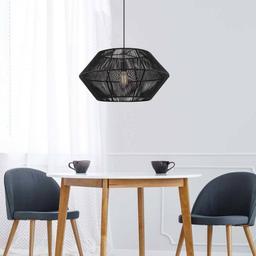Terra 1-Light Matte Black Chandelier with Natural Twine Shade and Designer Black Cloth Hanging Cord - y9m9morm5dtqoi5fhrco@2x.jpg