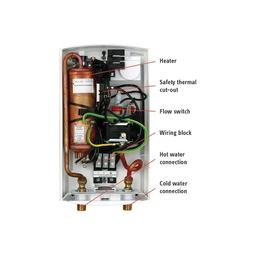 DHC Single Sink Point-of-Use Electric Tankless Water Heater, 240 VAC, 6 kW, 1 ph, 1/2 in, MNPT Water, 25 A, Commercial - yaadoqybunucuewvblve@2x.jpg