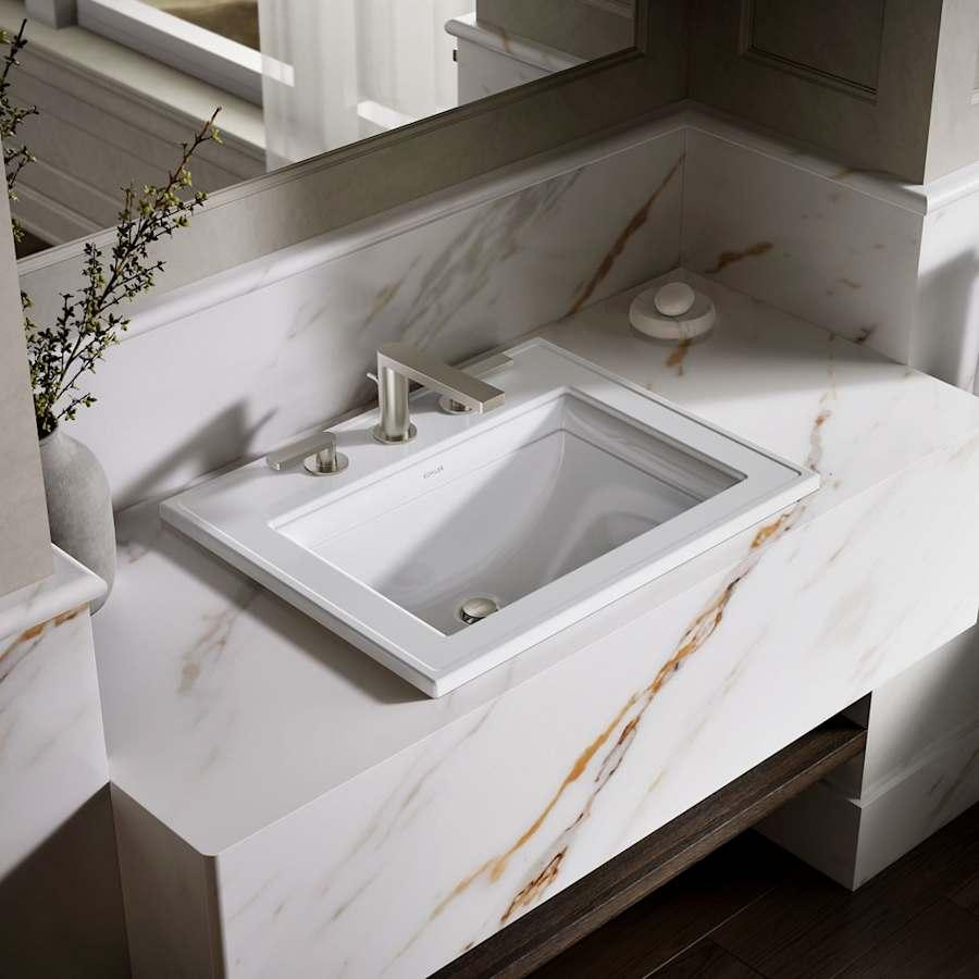 Memoirs Stately 17" Drop In Bathroom Sink with 3 Holes Drilled and Overflow