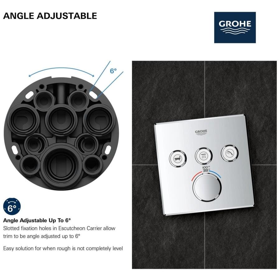 Grohtherm Three Function Thermostatic Valve Trim Only with Four Knob / Push Button Handles, Integrated Diverter, and Volume Control - Less Rough In - yc7iywo3mncjqqd1resv@2x.jpg