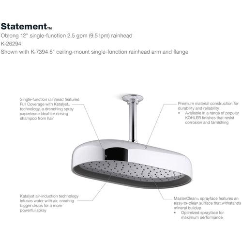 Statement Oblong 14" Single Function 2.5 GPM Rainhead with MasterClean Sprayface and Katalyst Air-Induction Technology - ycsov4deusqwtrj2tfiz_x500.jpg