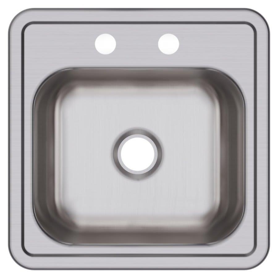 Dayton® Single Bowl Bar Sink, Top Mount, ADA, 15 x 15 in, 5 in Bowl Depth, 2-Hole, 22 ga Satin Steel, Stainless - ydhdr0limcszz7vdgrlt@2x.jpg