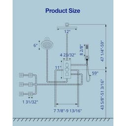 GRANDJOY ZenithRain Thermostatic Dual Showers 8-spray 12 in. Shower System with Hand Shower in Matte Black Valve Included SGF10GJ-17-BL12 - yge6zlisscauilepl9xp@2x.jpg