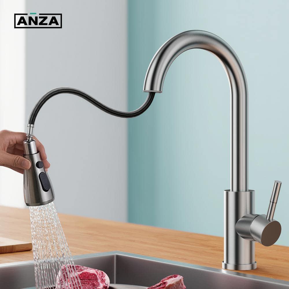 Single-Handle Pull Down Sprayer Kitchen Faucet with Deck Plate in Brushed Nickel - yjfc0zkutbrhrjqzajgq@2x.jpg
