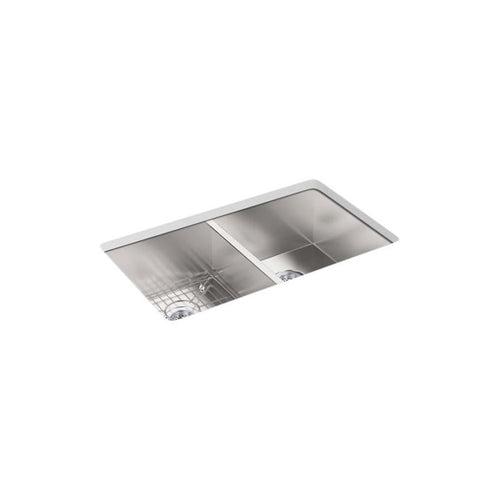 Vault™ Double Bowl Kitchen Sink, Top/Under Mount, 33 x 22 in, 9-5/16 in Bowl Depth, 4-Hole, 18 ga Satin Steel, Stainless - ykwayh2yxcdpl9lm2dtx_x500.jpg