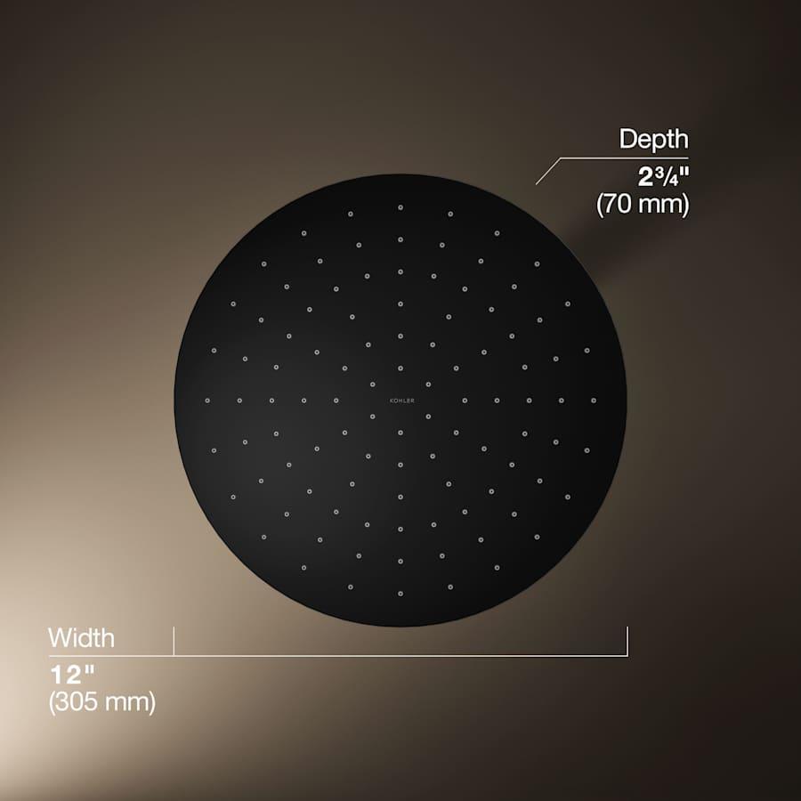 Contemporary Round 12" Single Function 2.5 GPM Rainhead with MasterClean Sprayface and Katalyst Air-Induction Technology - ym7xvqbb0bacxntd2it5@2x.jpg