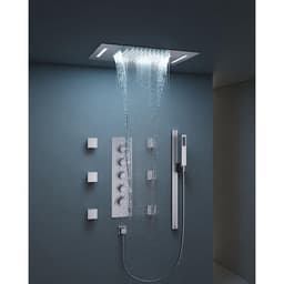 YAWWALK Thermostatic 15-Spray Ceiling Mount 23 x 15 in. Rectangle LED Mood Lighting Shower System with Valve in Brushed Nickel CR1-S025-NI-1 - ynygmltwhqv0jrex7svl@2x.jpg