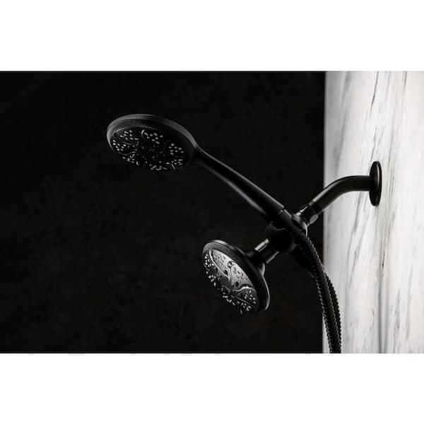 Glacier Bay 6 -Spray Patterns with 1.8 GPM 4.5 in. Wall Mount Dual Shower Heads in Matte Black N9318MB-CB - yp78loqcnjn1q3gdqmxf@2x.jpg