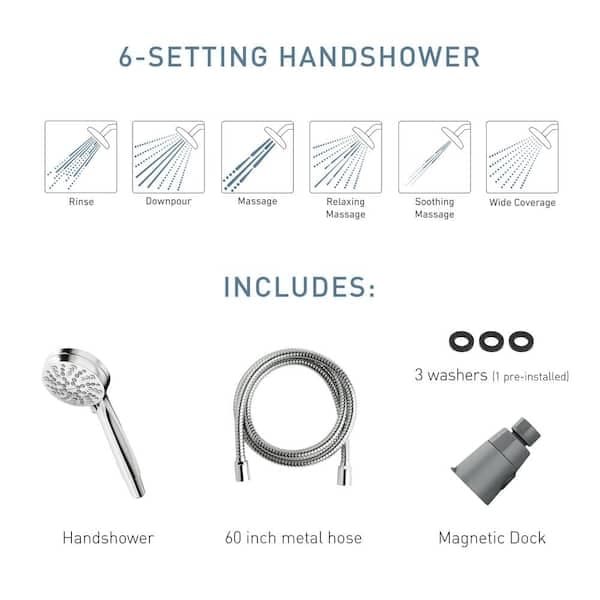 MOEN Attract 6-Spray Wall Mount Handheld Shower Head 1.75 GPM in Chrome 26000 - ypr8ihlr9uiypogkj05g@2x.jpg