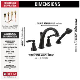 Woodhurst Deck Mounted Roman Tub Filler with Built-In Diverter - Includes Hand Shower - yqd65kenfrndh6btpvkn@2x.jpg