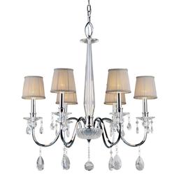 6 Light 29" Wide Chandelier with Fabric Shades - yrje41kpjhs5xtu6dxiw@2x.jpg