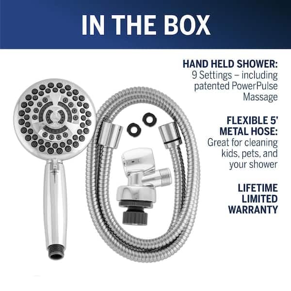 Waterpik PowerPulse 9-Spray Wall Mount Handheld Shower Head 1.8 GPM in Chrome YAT-963ME - ytsqyrmmpfmtje9mt8je@2x.jpg