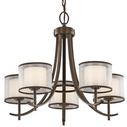 Tallie Bronze 5 Light 24" Wide Chandelier with Organza Shades and Diffusers - yvowdfboi7t7qybqrmcc@2x.jpg