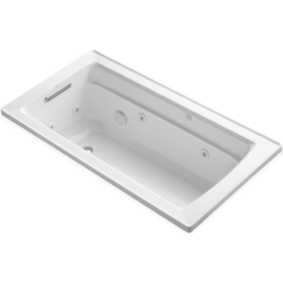 Archer Collection 60" Drop In Jetted Whirlpool Bath Tub with Reversible Drain