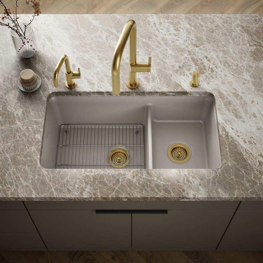 Cairn Slim Divide 33-1/2" Undermount Double Bowl Neoroc Granite Composite Kitchen Sink with Large Bowl Sink Rack - z50tqabrg0jwwraccgmf@2x.jpg