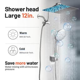 Heemli 9-Spray Rainfull 2-in-1 Patterns Adjustable Fixed Shower Head with Filter 1.8 GPM and Handheld Shower Head in Chrome KFA12C - zacfkptjhdsntc9upsnu@2x.jpg
