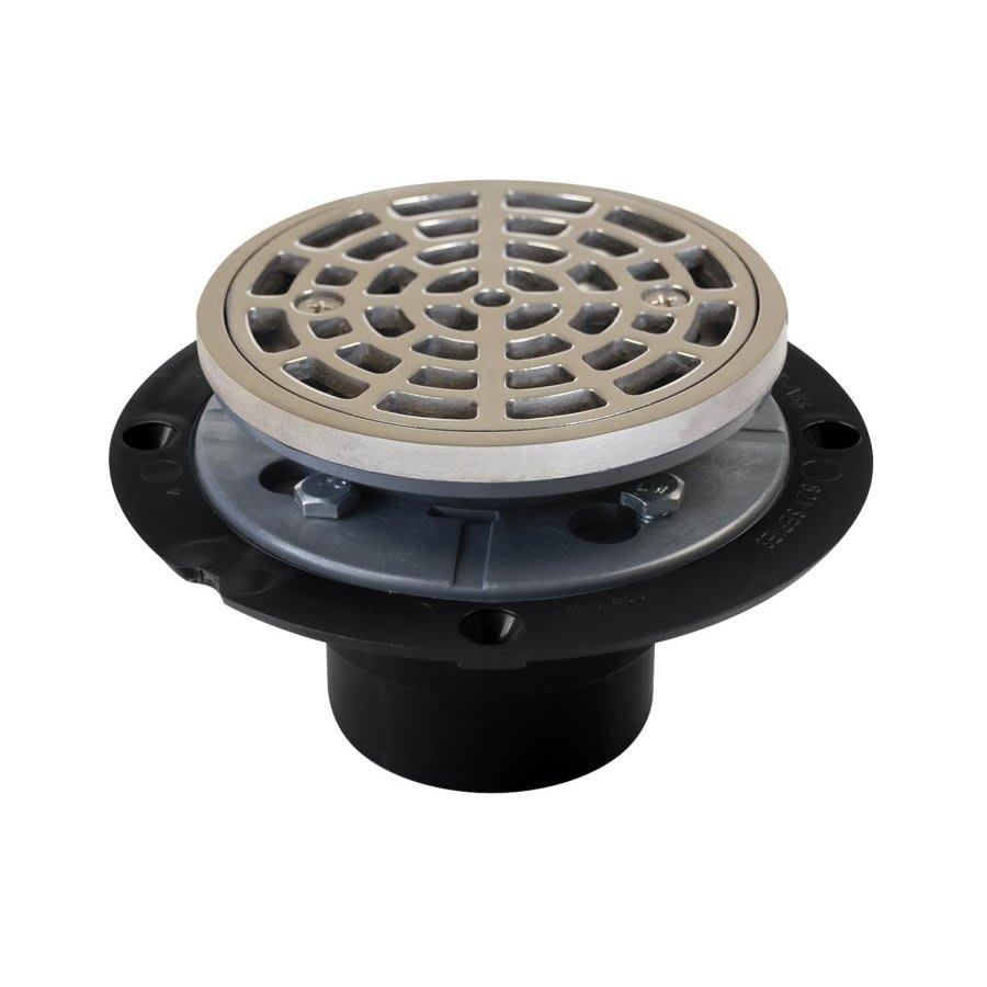 Shower Pan Drain With Round Ring and Strainer, 2 in, Hub, ABS Drain, Stainless Steel - zcc9pd1v7xhabk8psx3x@2x.jpg
