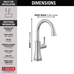 Transitional 1.5 GPM Cold Only Water Dispenser Beverage Faucet - Reverse Osmosis Compatible - zcys8dwynroxhg1r8f8g@2x.jpg