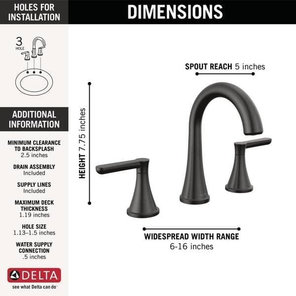 Delta Greydon 8 in. Widespread Double Handle Bathroom Faucet in Matte Black 35860LF-BL - zd4xmpubcydnwdkkpckj@2x.jpg