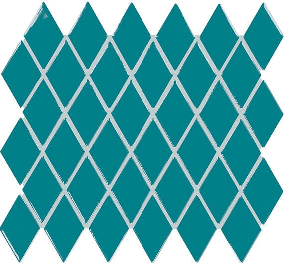 Unglazed Mosaics Peacock Blue Straight Joint 2X2 Matte