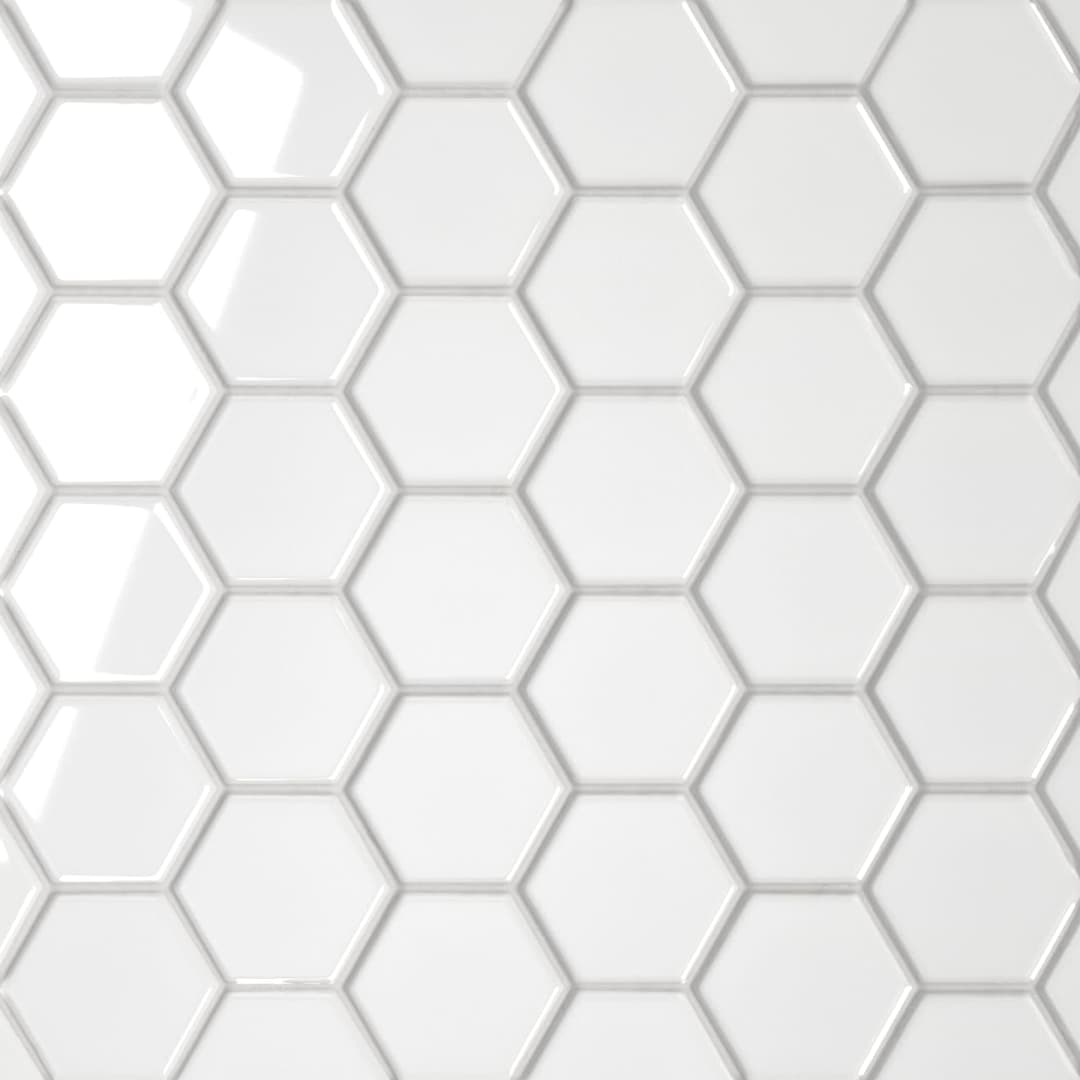 Le Cafe 2" x 2" Hexagon Glossy Porcelain Mosaic Tile in White - zng7nlogrhh0brjkdzv6@2x.jpg