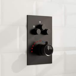 GRANDJOY Multiple Press 7-Spray Ceiling Mount Anti Scald 12 in. Fixed and Handheld Shower Head in Matte Black Valve Included SRSFS1007-BK12 - znttyfoootnibynh4vm3@2x.jpg
