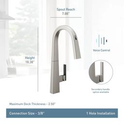 Nio Smart Faucet 1.5 GPM Single Hole Pull Down Kitchen Faucet with Voice Control - zoailr4baiom0nble1nc@2x.jpg