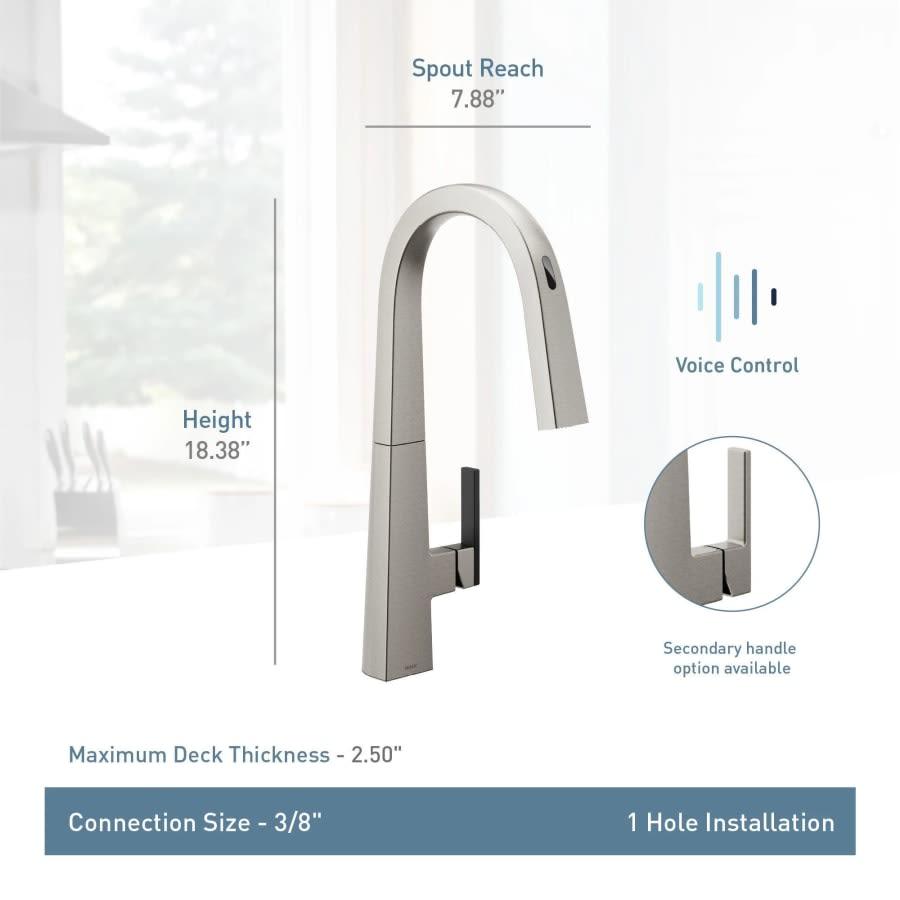 Nio Smart Faucet 1.5 GPM Single Hole Pull Down Kitchen Faucet with Voice Control - zoailr4baiom0nble1nc@2x.jpg
