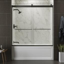 Levity 62" High x 59-5/8" Wide Bypass Frameless Tub Door with Clear Glass - zowuqysgqiwnboefqvyt@2x.jpg