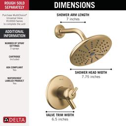 Trinsic Tempassure 17T Series Dual Function Thermostatic Shower Only with H2Okinetic Shower Head and Integrated Volume Control - Less Rough-In Valve - T17T259-CZH2O_ShowerSpecs_Infographic@2x.jpg