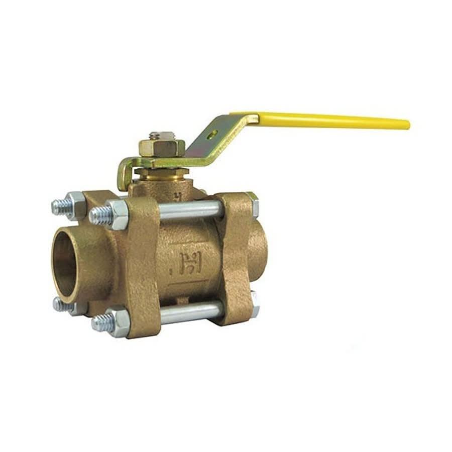 3-Piece Ball Valve, 1-1/4 in, C, Full Port, Stainless Steel Ball, Bronze