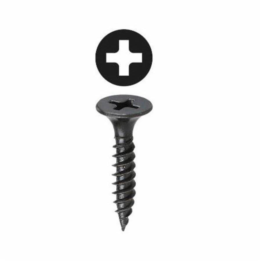 Drywall Screw, #6, 1-5/8 in L, Phillips Drive, Plain