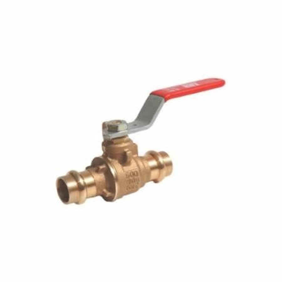 2-Piece Ball Valve, 2 in, Press, Full Port, Plated Brass Ball, Bronze