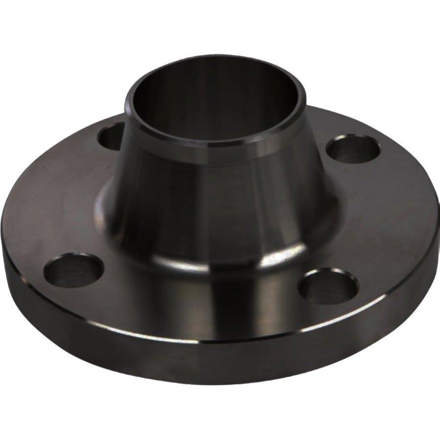 Raised Face Flange, 3 in, Weld Neck, 7-1/2 in OD, 4 Bolt Holes, 150 lb, Carbon Steel, Buy American