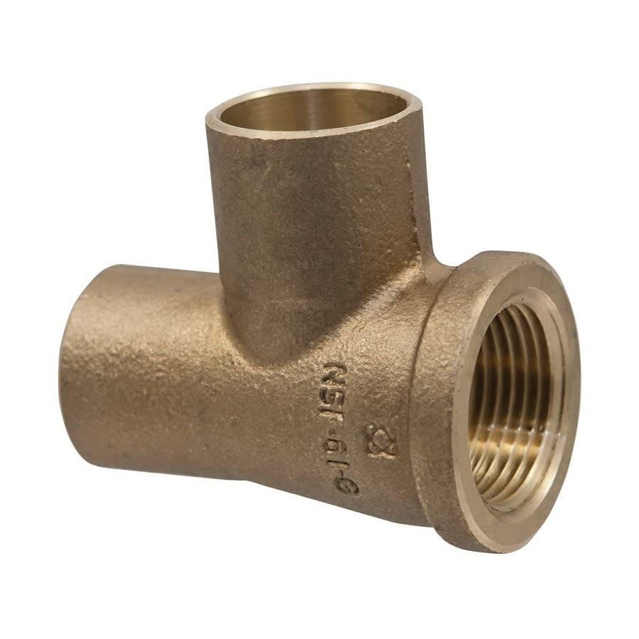 Tee, 3/4 in, C x FNPT x C, Copper