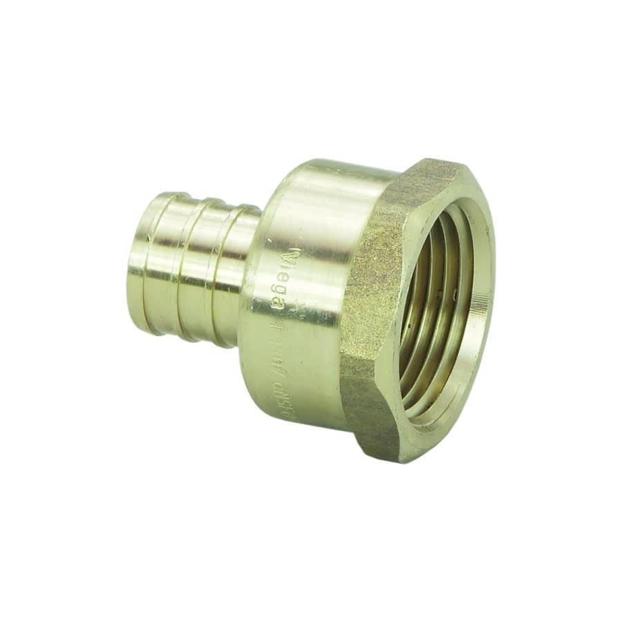 PureFlow® Female Adapter, 3/4 in, Crimp PEX x FNPT, Brass