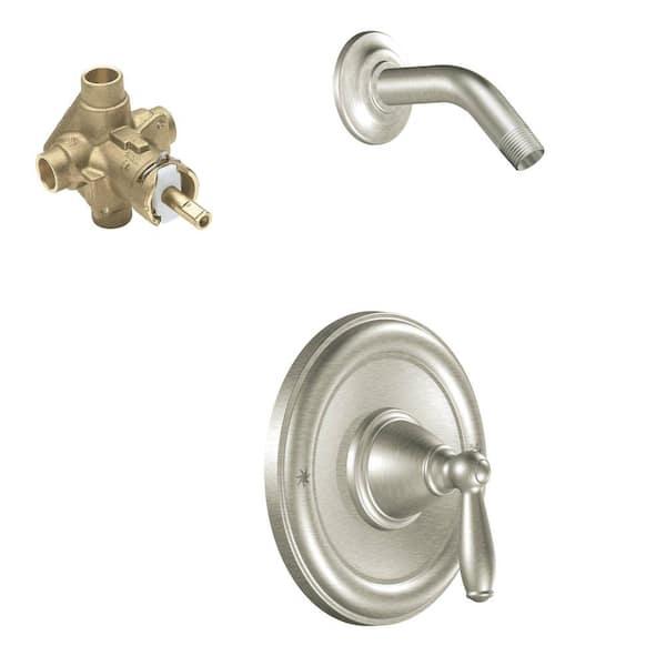 MOEN Brantford Single-Handle 1-Spray Posi-Temp Shower Faucet in Brushed Nickel (Valve Included) T2152NHBN-2520