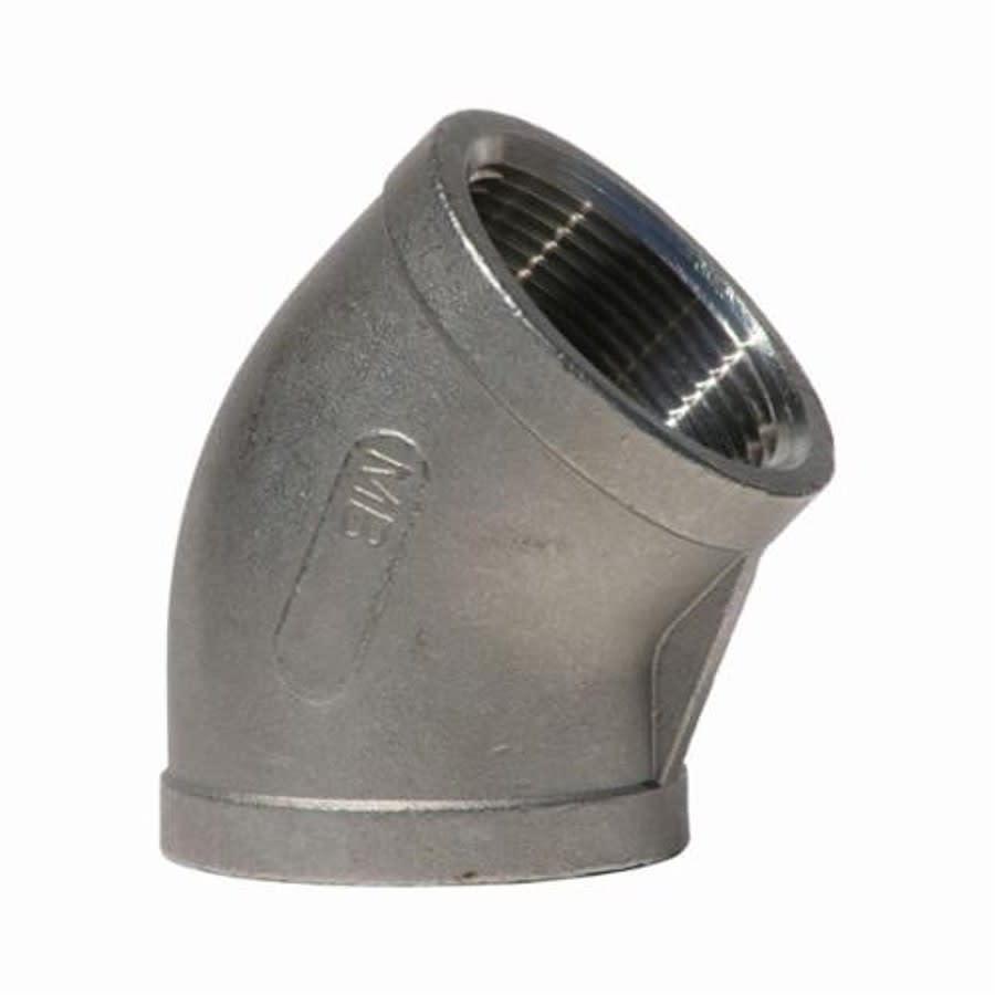 45 deg Elbow, 1/2 in, FNPT, 304/304L Stainless Steel, 150 lb