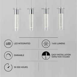 Essence 27-Watt 4 Light Chrome Modern Integrated LED Pendant Light Fixture for Dining Room or Kitchen - chrome-artika-pendant-lights-ome59b-hd2d-40_1000@2x.jpg