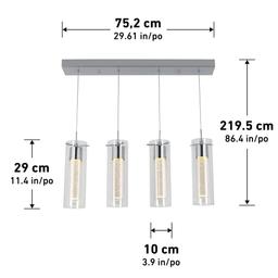 Essence 27-Watt 4 Light Chrome Modern Integrated LED Pendant Light Fixture for Dining Room or Kitchen - chrome-artika-pendant-lights-ome59b-hd2d-c3_1000@2x.jpg