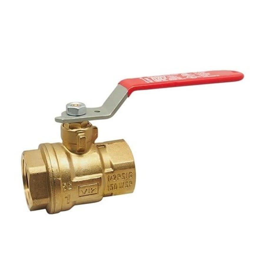 2-Piece Ball Valve, 3 in, FNPT, Full Port, Plated Brass Ball, Brass