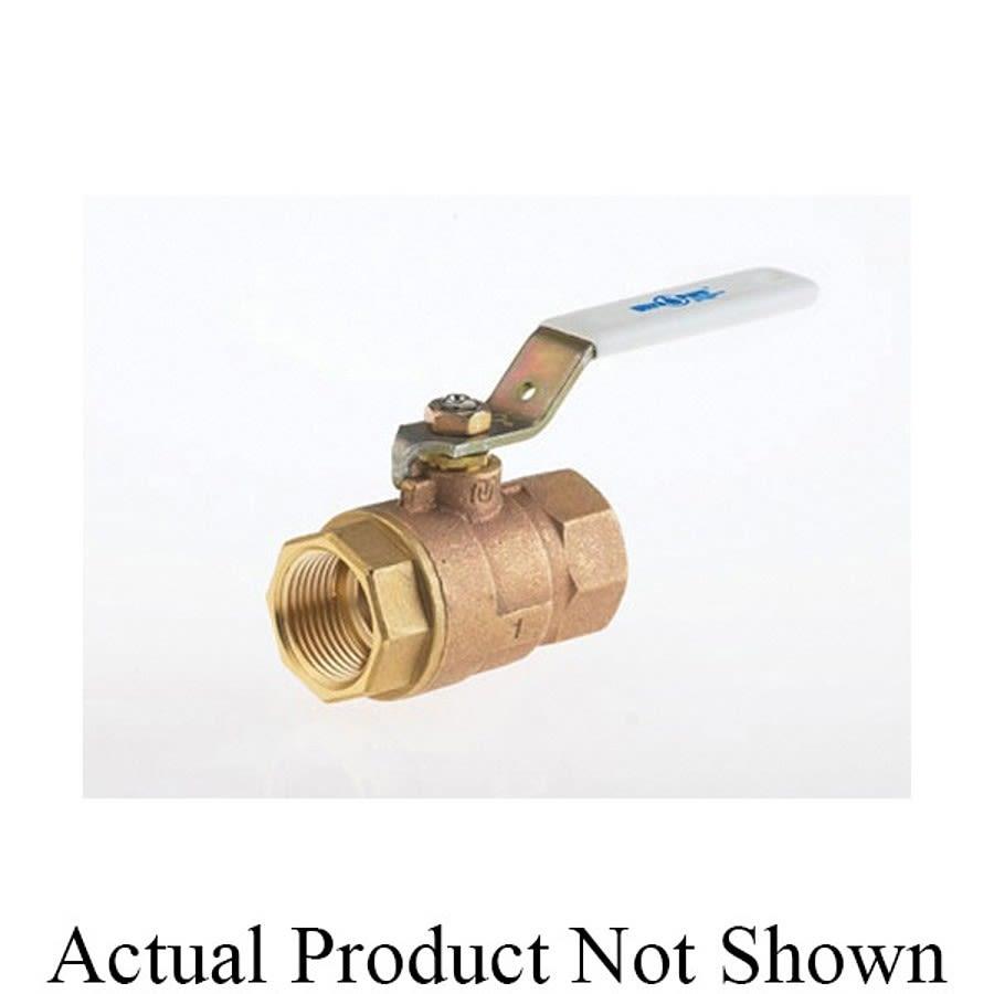 2-Piece Ball Valve, 1-1/2 in, FNPT, Standard Port, Plated Brass Ball, Bronze