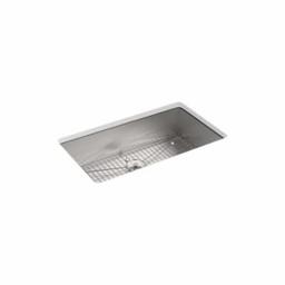 Vault™ Single Bowl Kitchen Sink, Top/Under Mount, 33 x 33 in, 9-5/16 in Bowl Depth, 4-Hole, 18 ga Satin Steel, Stainless - df95c9vc07ajin2t7qcm_78cf2a90-0919-44f0-b100-ea1c3bc3d2c9@2x.jpg