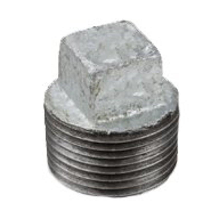Square Head Plug, 3/4 in, MNPT, 150 lb, Malleable Iron, Galvanized, Domestic